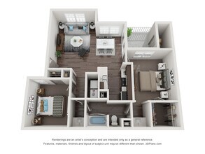 2 Bedroom 1 Bath 908 1318 floor plan